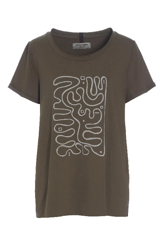 Yoga Tops for All-Day Comfort -T-SHIRT WITH PRINT - 96063 - BARK