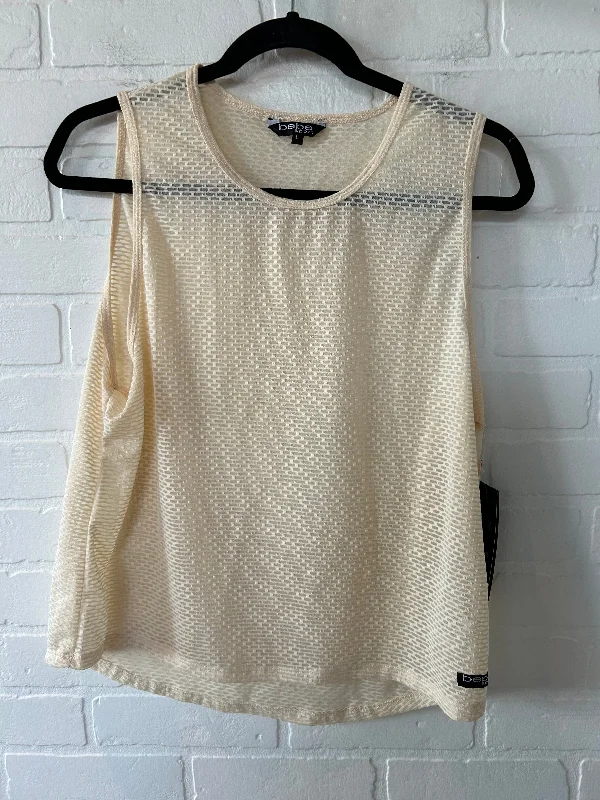 Women's Yoga Tops for Stretching and Yoga Poses -Tan Athletic Tank Top Bebe Sport, Size L
