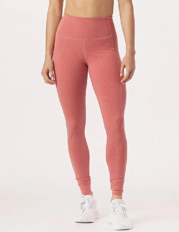 Stretch Yoga Pants for Active Women -Taper Legging Print: Clay Zebra Gloss