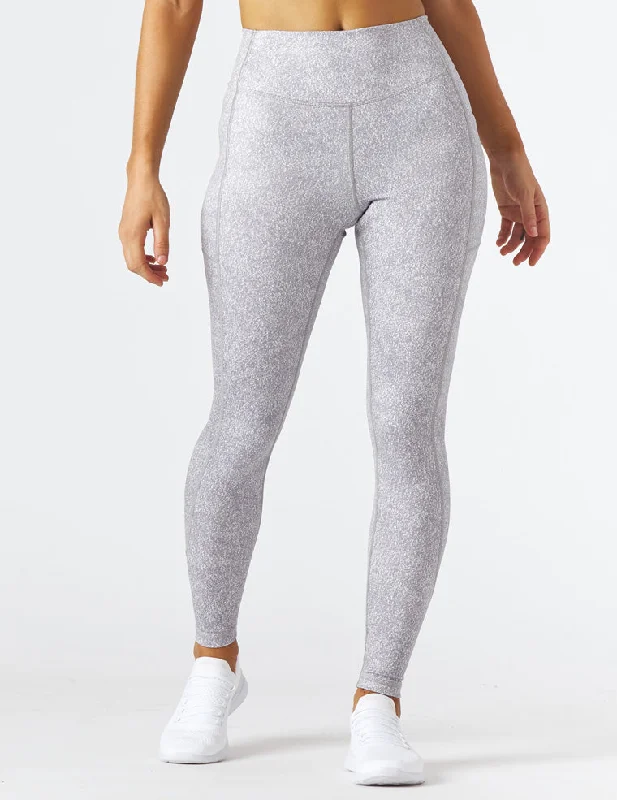 Stylish and Functional Yoga Pants -Taper Legging Print: Grey Static
