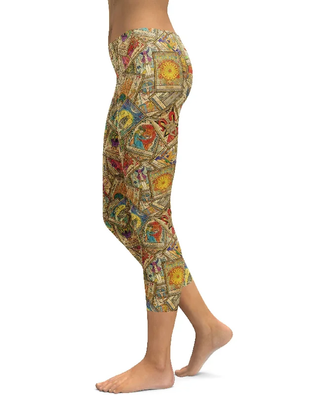 Yoga Pants for Yoga Practice -Tarot Cards Capris