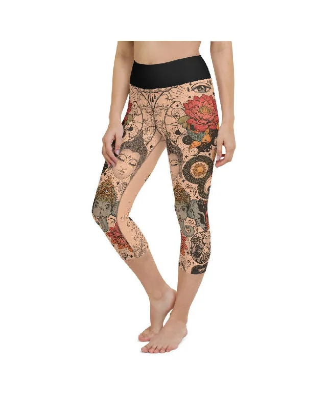 Yoga Pants for Dynamic Movement -Tattooed Lotus Yoga Capris