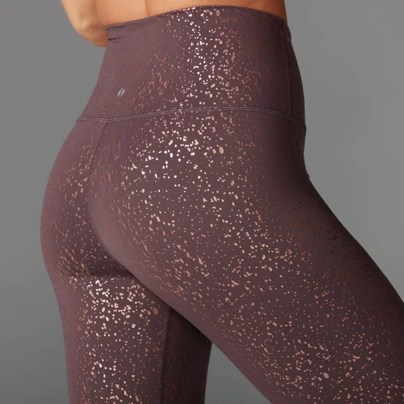 Soft Stretch Yoga Pants -High Waisted 7/8 Leggings - Quartz Glimmer