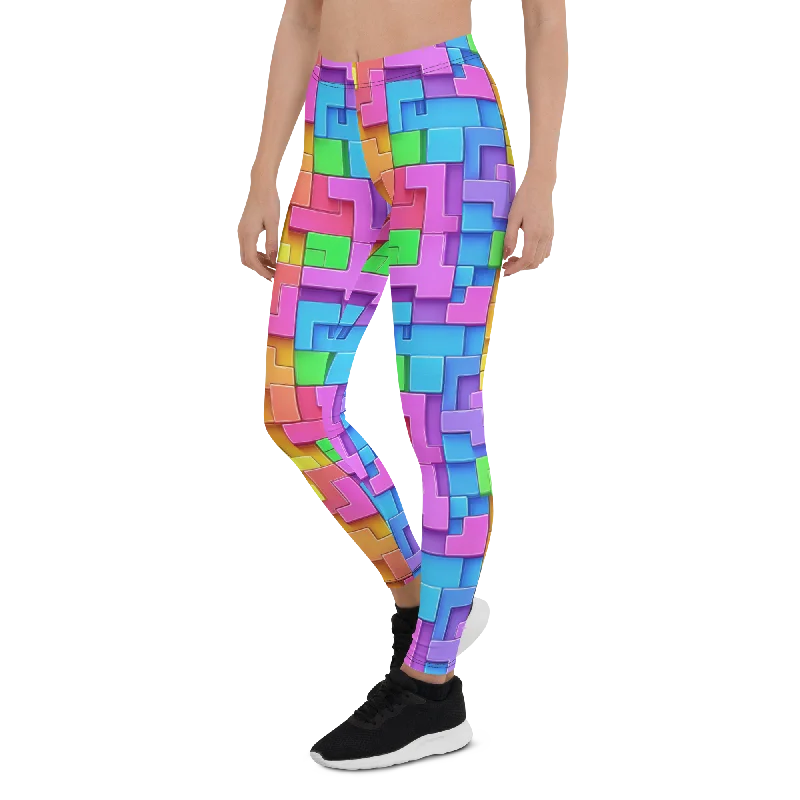Yoga Pants for Post-Workout Recovery -Tetris Leggings