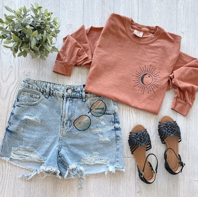 Yoga Tops for Easy Movement -That Mama Hustle • Rust Comfort Long Sleeve