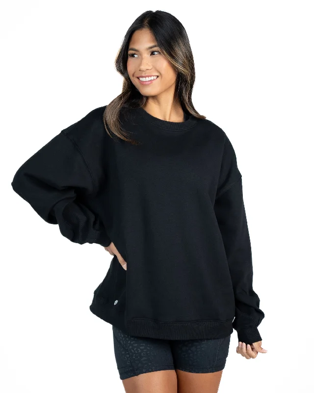Yoga Tops for Comfortable Movement -The Classic Crew - Black
