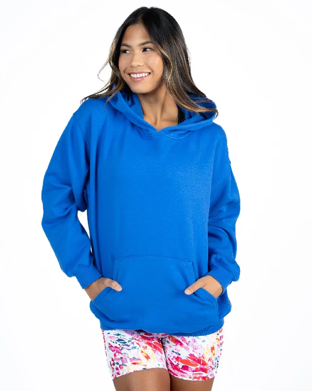 V-Neck Yoga Tops for Comfort -The Classic Hoodie - Cobalt