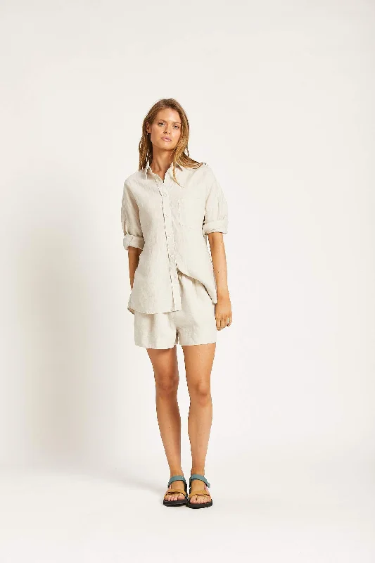 Yoga Shorts for Comfort and Endurance -The Marala Short - Canvas Linen