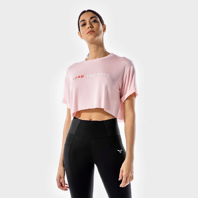 Yoga Tops with Adjustable Straps for Better Fit -The Pack Crop Tee - Baby Pink