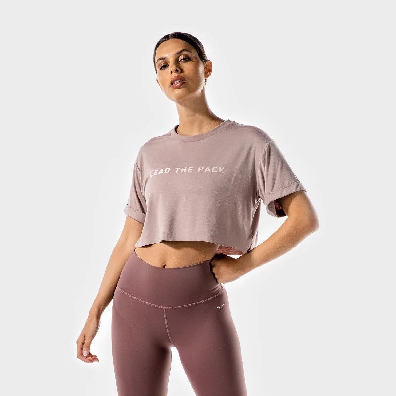 Fitted Yoga Tops for Yoga Class -The Pack Crop Tee - Taupe