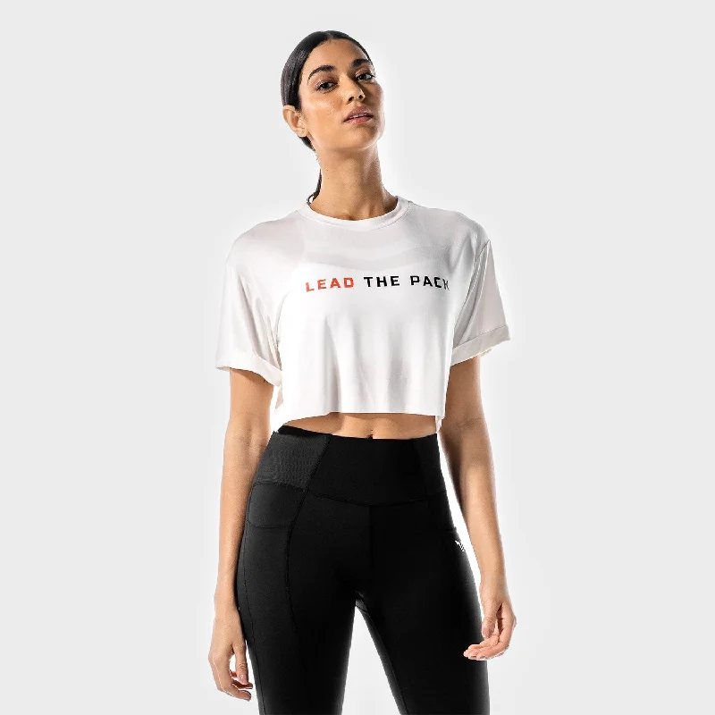 Yoga Tops for Deep Stretching -The Pack Crop Tee - White