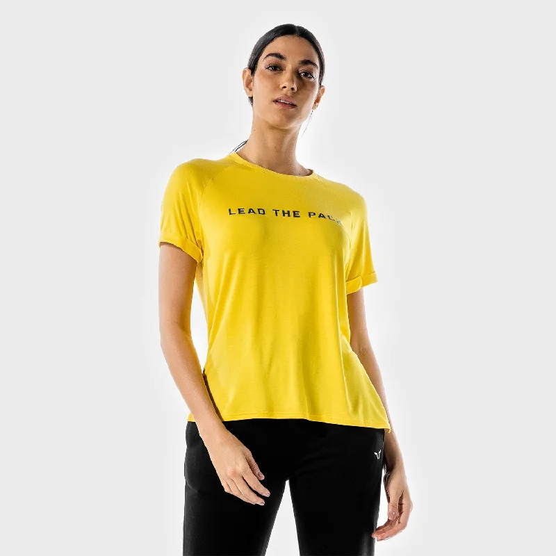 Yoga Tops with Relaxed Fit for Movement -The Pack Tee - Yellow