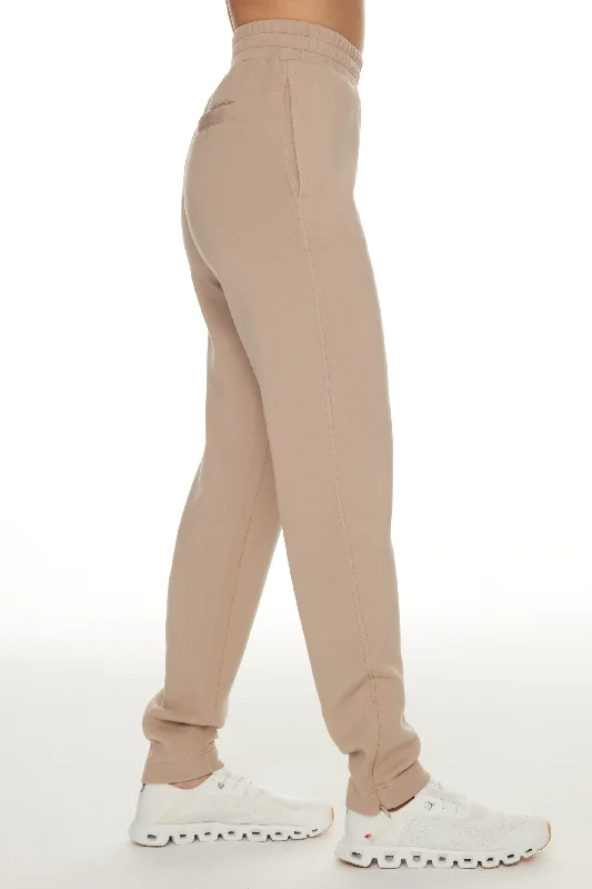 Best Yoga Pants for Deep Flexibility -The Slim Zip Hem Pant 29.5 - Light Taupe