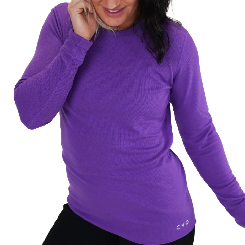 Yoga Tops for Easy Movement and Comfort -Thermal | Purple