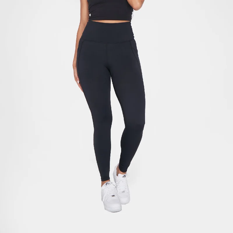 Yoga Pants for Gentle Movement -Thermal Warm Leggings - Black