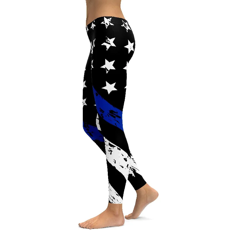 Premium Yoga Pants for Active Women -Thin Blue Line Leggings