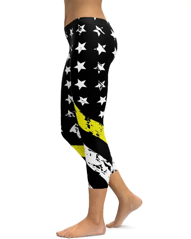 Yoga Pants for Stability and Flexibility -Thin Yellow Line Capris