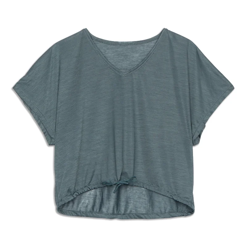 High-Waisted Yoga Tops for Better Fit -Through The Movement T-Shirt - Resale
