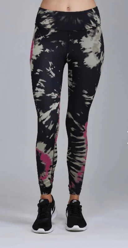 Yoga Shorts for Easy Movements and Flexibility -Tie Dye Legging In Black