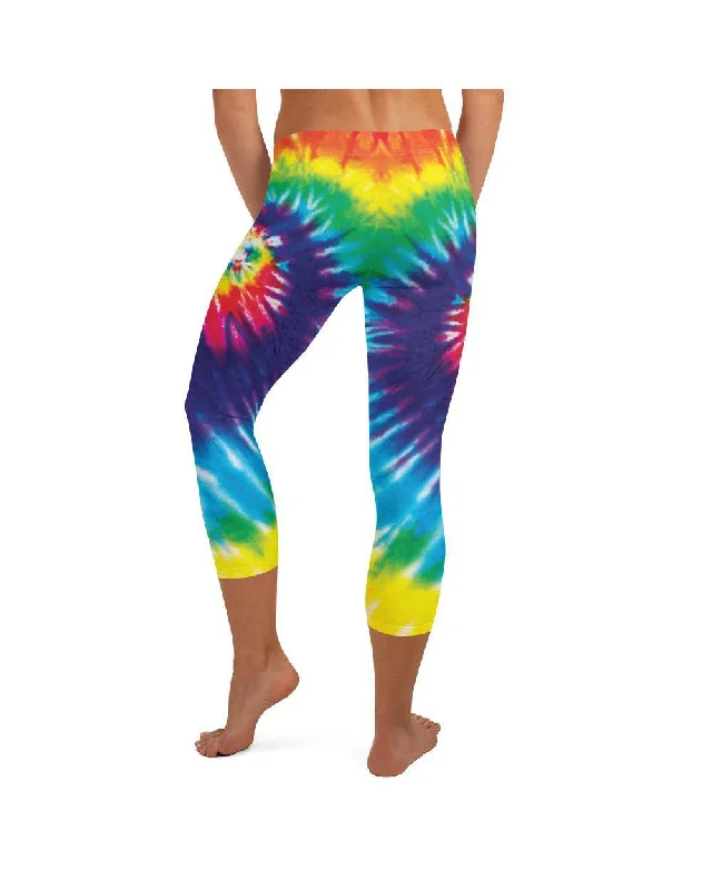 Yoga Pants for Stability -Tie Dye Swirl Capris