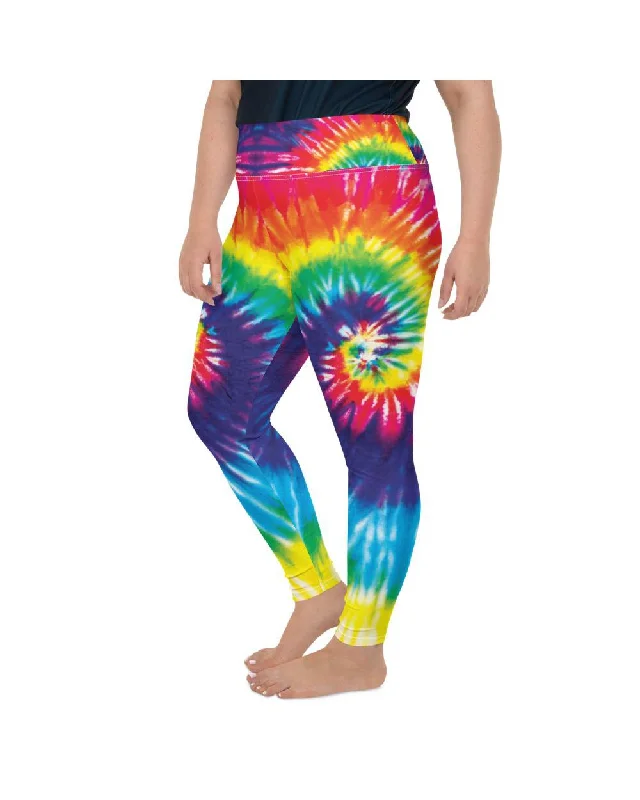 High Compression Yoga Pants -Tie Dye Swirl Plus Size Leggings