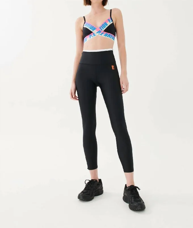 Yoga Shorts for Strong Core Exercises -Tiebreak Legging In Black