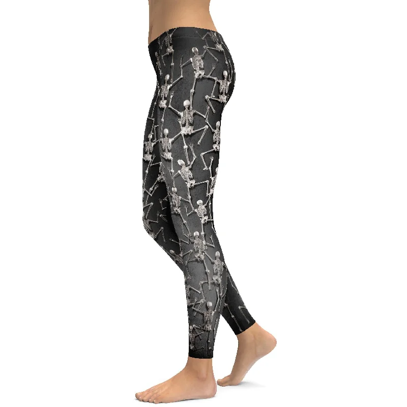 Yoga Pants for Stability -Tiny Skeletons Creeping Up Leggings
