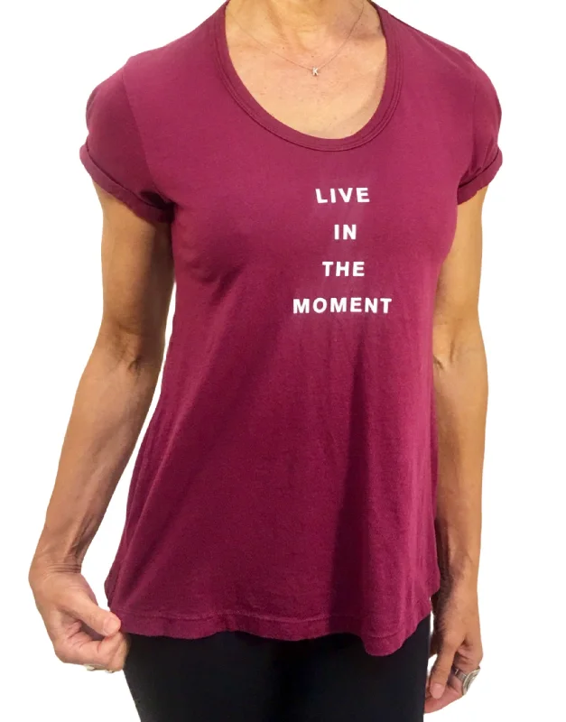Yoga Shorts for Flexibility and Performance Training -TLA Live In The Moment T-Shirt