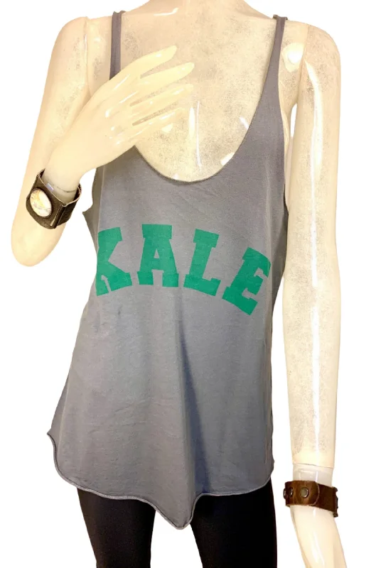 Yoga Shorts for Comfortable Yoga Practice -TMD Kale Racerback Tank Top Grey