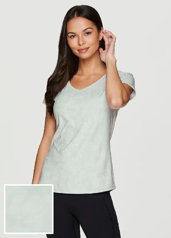 Yoga Tops for Movement and Flexibility -Tonal Floral Super Soft Tee