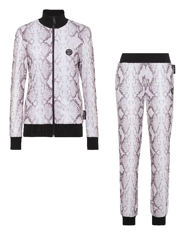 Premium Yoga Shorts for Comfort -Triacetate Jogging Tracksuit: Top/Trousers Pitone