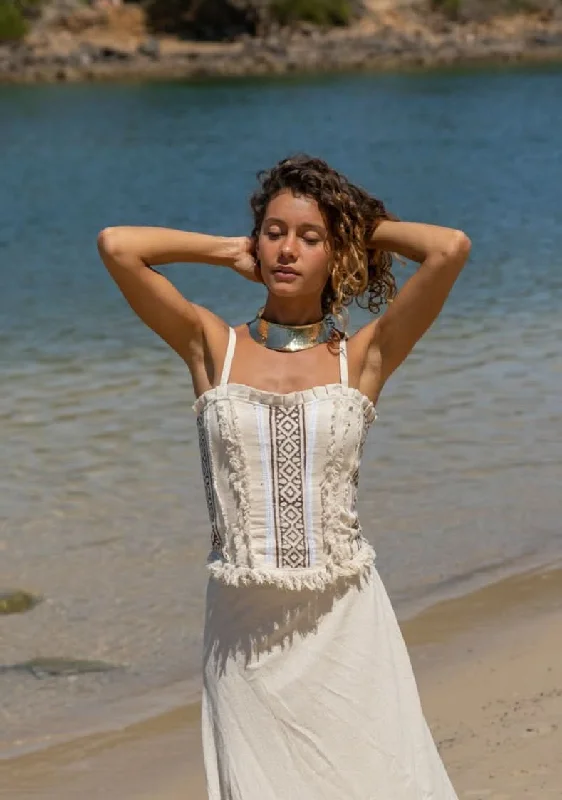 Seamless Yoga Tops for Comfort and Flexibility -Tribal Corset - Aya Print