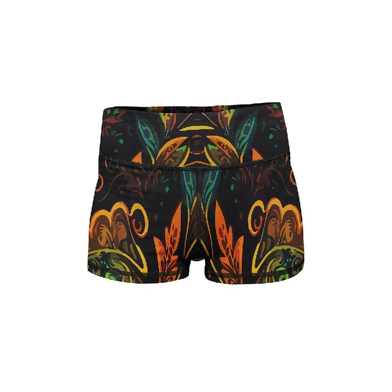 Yoga Shorts for Women’s Yoga Practice -Tribal Night Yoga Shorts