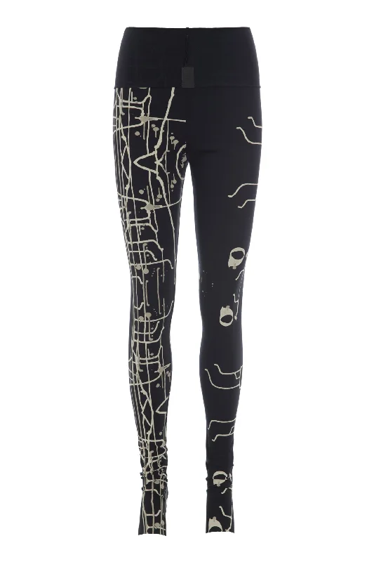 Ultra-Fit Yoga Pants for Full Range of Motion -YOGA PANTS - 99002 - ART PRINT BLACK