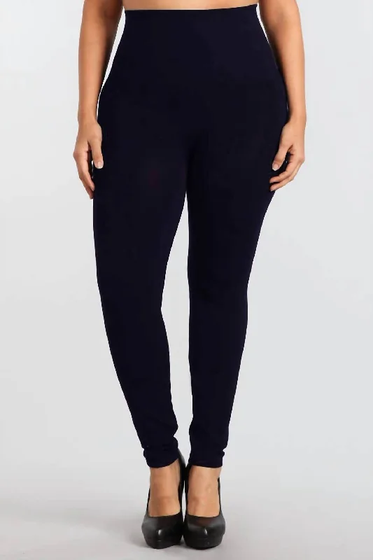 Yoga Shorts for Active Lifestyles -Tummy Tuck Legging - Plus In Ink