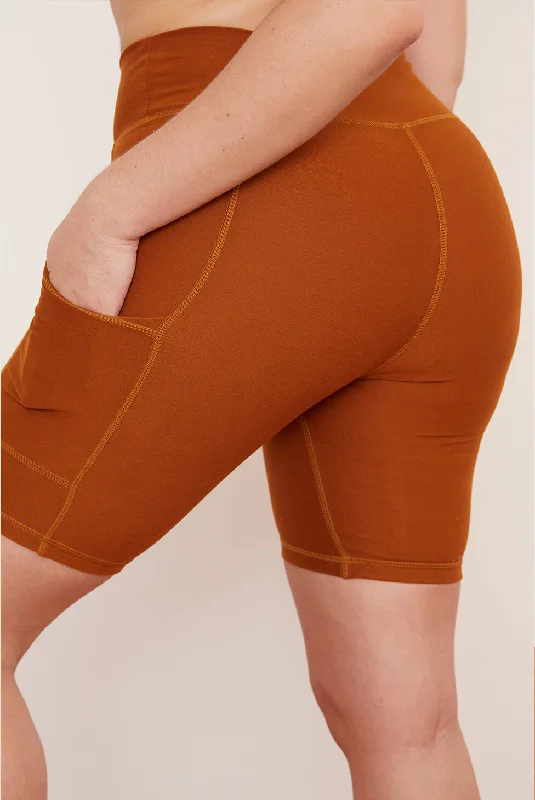 Comfortable Yoga Shorts for Flexibility -Turmeric Pocket Bike Short