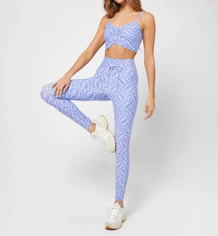 Yoga Shorts for Easy Stretching Poses -Turner Leggings In Blue Heatwaves