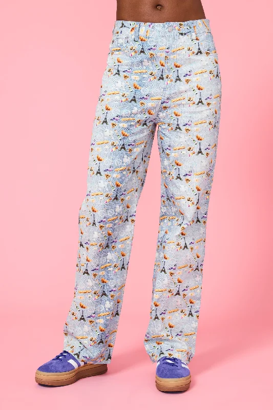Best High-Waisted Yoga Pants for Comfort -Twill Pant in Denim Parisian Icons