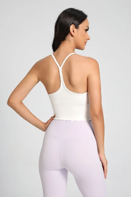Yoga Bar with Superfoods -Twist Front Thin Straps Y-Back Sports Bra