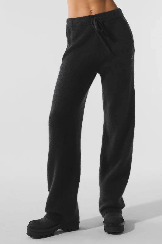 Yoga Pants with Built-in Support -New Class Cashmere Sweatpant - Black