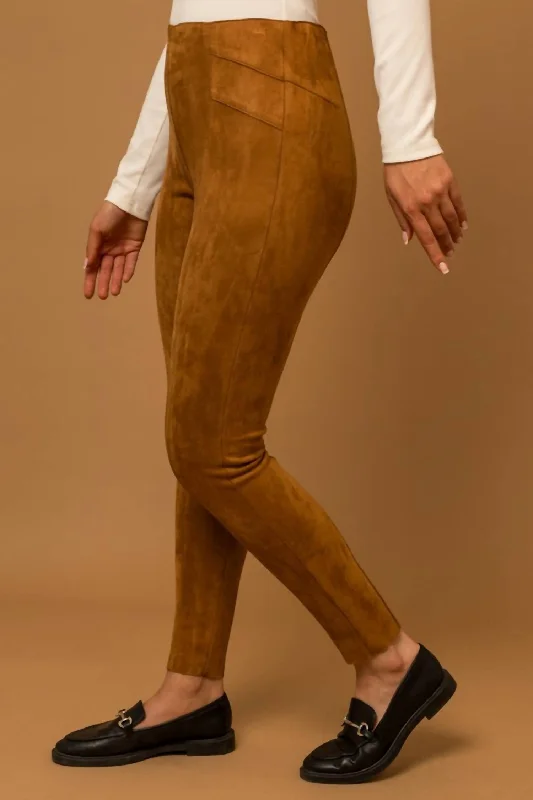 Yoga Shorts for Quick Flexibility -Ultra Soft Suede Leggings In Camel