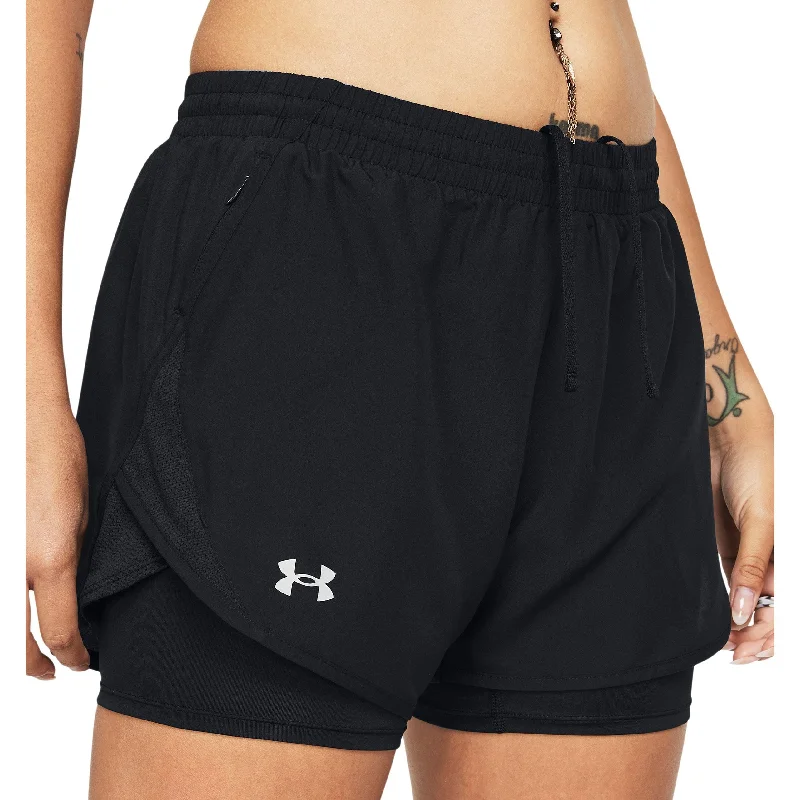 Yoga Shorts for Maximum Comfort -Under Armour Fly By 2 In 1 Womens Running Shorts - Black Yoga Shorts for Maximum Comfort -Under Armour Fly By 2 In 1 Womens Running Shorts - Black