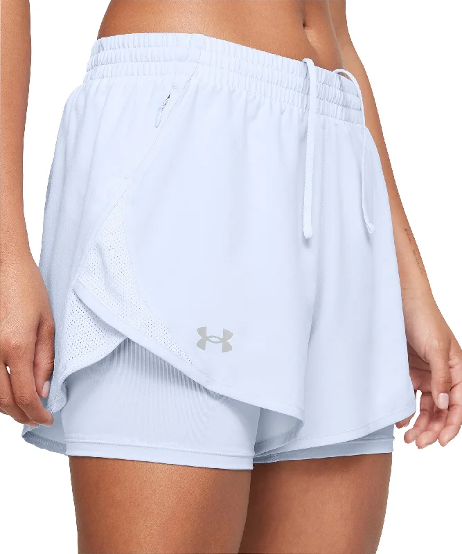 High-Waisted Yoga Shorts -Under Armour Fly By 2 In 1 Womens Running Shorts - Blue