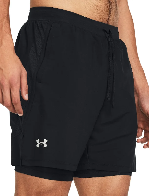 Yoga Shorts for Comfort and Flexibility -Under Armour Launch 2 In 1 Mens Running Shorts - Black Yoga Shorts for Comfort and Flexibility -Under Armour Launch 2 In 1 Mens Running Shorts - Black