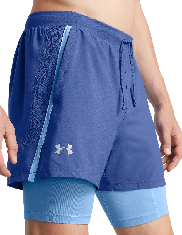 Yoga Shorts for Full Flexibility Movement -Under Armour Launch 2 In 1 Mens Running Shorts - Blue Yoga Shorts for Full Flexibility Movement -Under Armour Launch 2 In 1 Mens Running Shorts - Blue