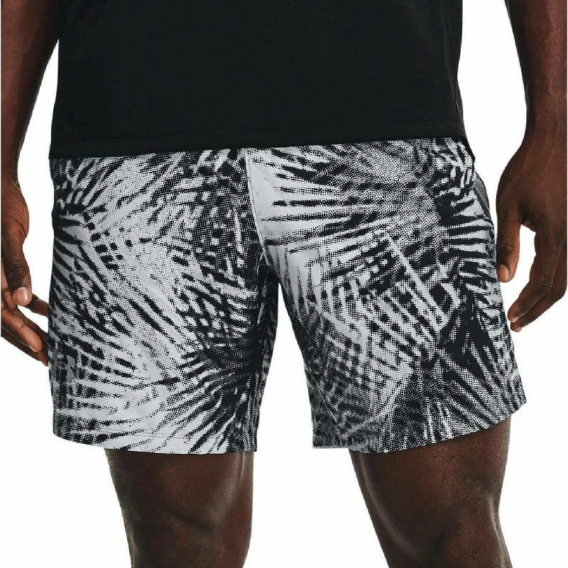 Comfortable Yoga Shorts for Warm Weather -Under Armour Launch 7 Inch Print Mens Running Shorts - Grey Comfortable Yoga Shorts for Warm Weather -Under Armour Launch 7 Inch Print Mens Running Shorts - Grey