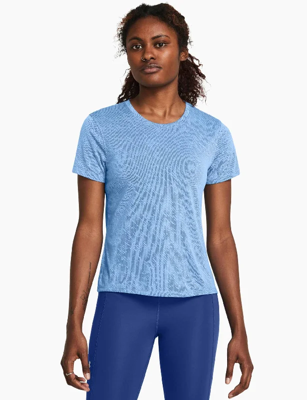 Fashionable Yoga Tops for Women -Launch Camo Short Sleeve - Horizon Blue