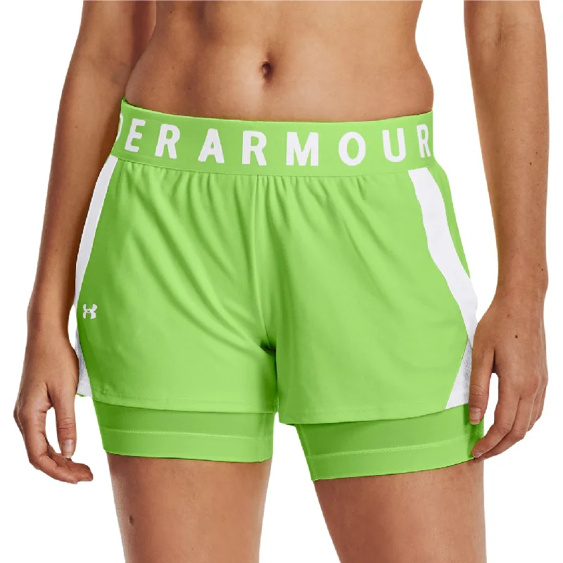 Compression Yoga Shorts for Women -Under Armour Play Up 2 In 1 Womens Running Shorts - Green Compression Yoga Shorts for Women -Under Armour Play Up 2 In 1 Womens Running Shorts - Green