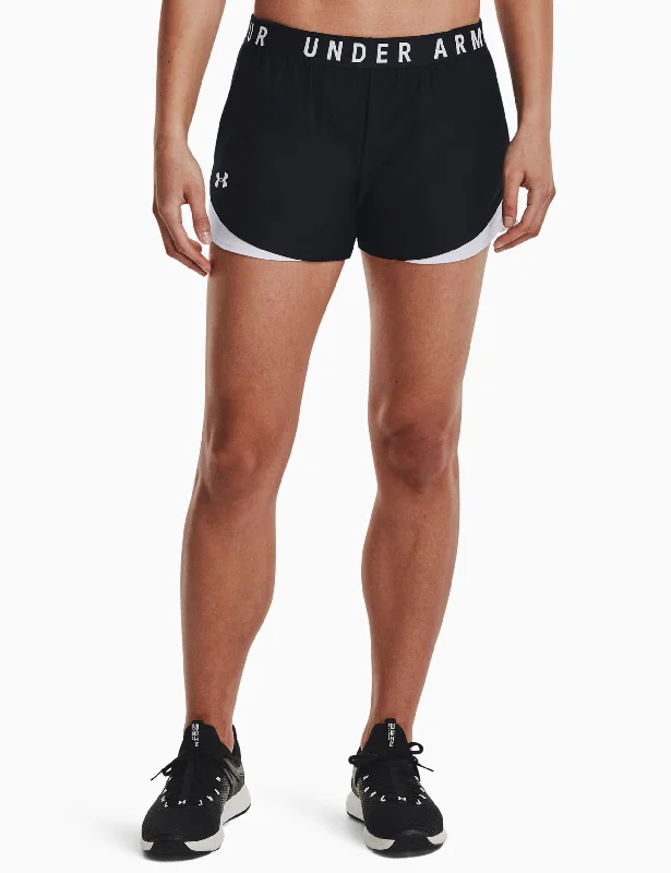 Women's Yoga Shorts for Flexibility and Mobility -Play Up 3.0 Shorts - Black/White