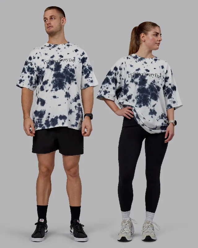 Stylish Yoga Tops for Fitness Routine -Unisex 1% Better Heavyweight Tee Oversize - White-Black Tie Dye Stylish Yoga Tops for Fitness Routine -Unisex 1% Better Heavyweight Tee Oversize - White-Black Tie Dye